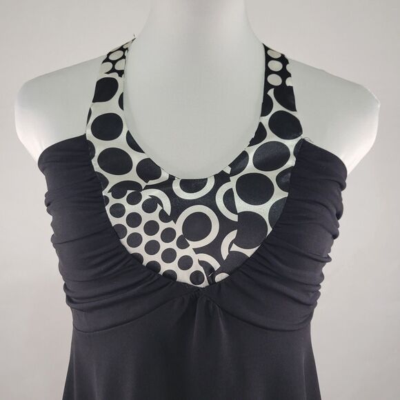 Iz Byer California Y2K halter top black white circles size small - Picture 2 of 11